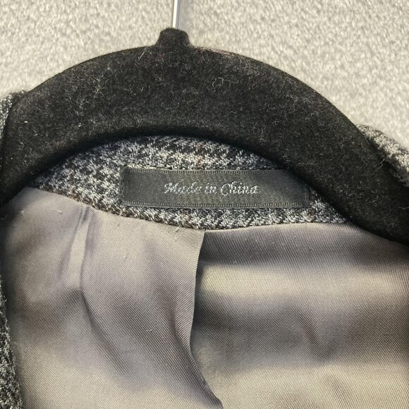 Chaps 100% Lambswool Blazer Jacket Mens 42R Gray Houndstooth Sport Coat Formal - Picture 3 of 16
